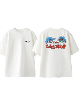 Limp Bizkit 8 Tasarım Sırt Baskılı Pamuk Beyaz Oversize T-Shirt