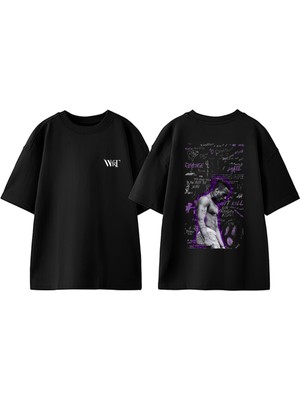 Xxxtentacion 1 Tasarım Sırt Baskılı Pamuk Siyah Oversize T-Shirt