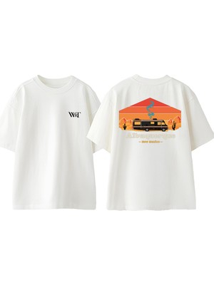 Albuquerque Breaking Bad Tasarım Sırt Baskılı Pamuk Beyaz Oversize T-Shirt