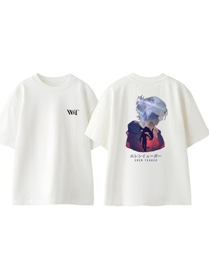 Attack On Titan 40 Tasarım Sırt Baskılı Pamuk Beyaz Oversize T-Shirt