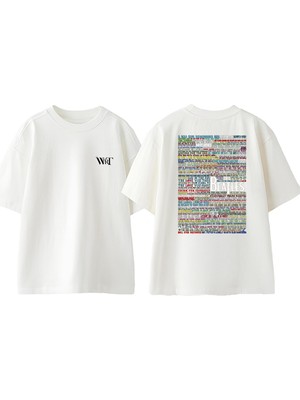 The Beatles Program Tasarım Sırt Baskılı Pamuk Beyaz Oversize T-Shirt
