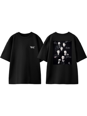Rammsteın Signature Tasarım Sırt Baskılı Pamuk Siyah Oversize T-Shirt