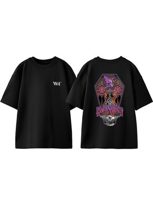 Black Sabbath 8 Tasarım Sırt Baskılı Pamuk Siyah Oversize T-Shirt