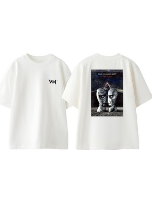 Pink Floyd Dıvısıon Bell Tasarım Sırt Baskılı Pamuk Beyaz Oversize T-Shirt