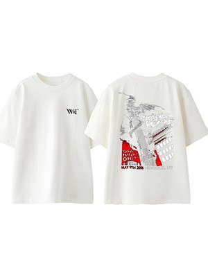 My Chemical Romance 6 Tasarım Sırt Baskılı Pamuk Beyaz Oversize T-Shirt