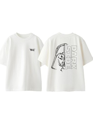 Star Wars Dart Vader 11 Tasarım Sırt Baskılı Pamuk Beyaz Oversize T-Shirt