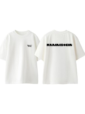 Rammstein Mutter Tasarım Sırt Baskılı Pamuk Beyaz Oversize T-Shirt