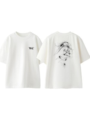 Dark Vader Star Wars Tasarım Sırt Baskılı Pamuk Beyaz Oversize T-Shirt