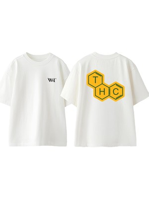 Thc Tasarım Sırt Baskılı Pamuk Beyaz Oversize T-Shirt