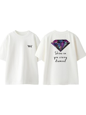 Pink Floyd Shine On You Tasarım Sırt Baskılı Pamuk Beyaz Oversize T-Shirt