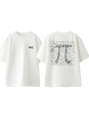 Matematik Pi 2 Tasarım Sırt Baskılı Pamuk Beyaz Oversize T-Shirt