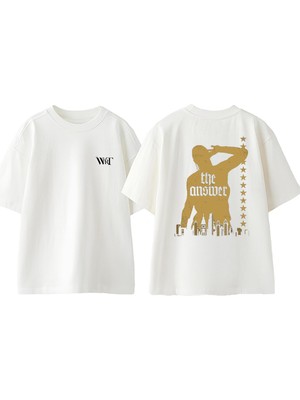 Allen Iverson 1 Tasarım Sırt Baskılı Pamuk Beyaz Oversize T-Shirt