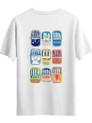 Sardine Sırt Baskılı T-Shirt, Erkek Tişört, Kadın Tişört, Unisex T-Shirt