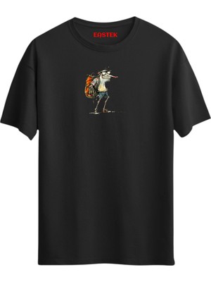 Hiking Cartoon T-Shirt, Erkek Tişört, Kadın Tişört, Unisex T-Shirt