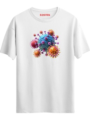 Virus Burst Baskılı T-Shirt