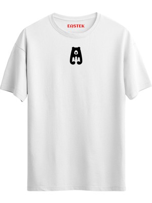 Minimal "bear" Baskılı Unisex T-Shirt