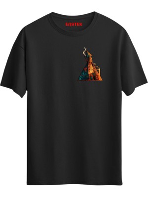 Mystic Pyramid Minimal Baskılı Tasarım T-Shirt