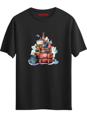Traveling Time Baskılı Tasarım T-Shirt