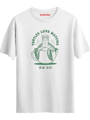 Turtles Love Matcha Unisex Baskılı Tasarım T-Shirt