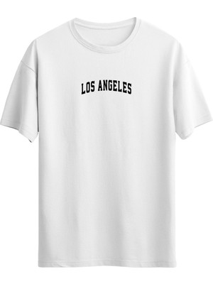 Los Angeles Baskılı Unisex Regular T-Shirt