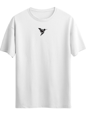 Minimal Prizma Kuş Baskılı Unisex T-Shirt