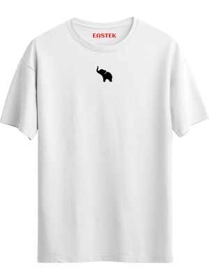 Minimal Geometrik Sincap Baskılı Unisex Regular T-Shirt