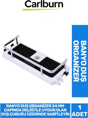 Özel Tasarım Pratik Duş Jeli Sabun Şampuan Sabitleyici Banyo Duş Organizer 33 x 12 x 7,5cm