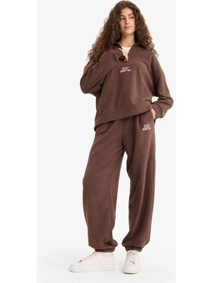 DeFacto Standart Fit Beli Bağcıklı Cepli Polar Eşofman Altı Y2650AZ25WN