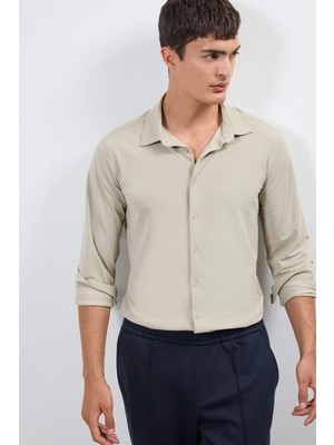 DeFacto Slim Fit Polo Yaka Pike Uzun Kollu Gömlek F0337AX25AU