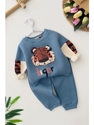 Miniğimin Cicileri Tiger Erkek Bebe Kışlık takım - Indigo