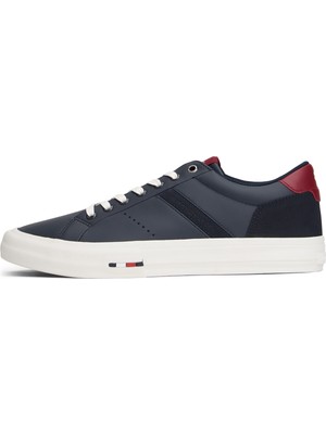 Tommy Hilfiger Deri Lacivert Erkek Günlük Ayakkabı Th Hı Vulc Lth Street