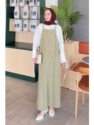 Gabardin Tesettür Jile Çağla Yeşili