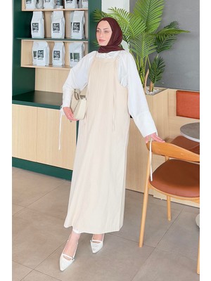 Gabardin Tesettür Jile Krem