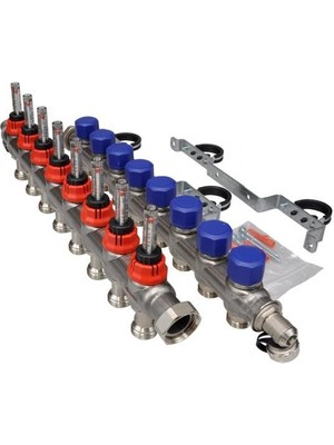 Fraenkische Debi Göstergeli Çelik Kolektör 8 Ağızlı