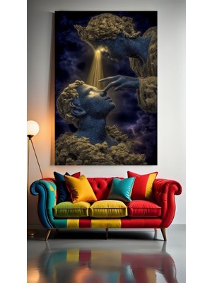 Kutsal Dokunuş V1 Ev Duvar Salon Güzellik Salonu Ofis Dükkan Dekarasyon Kanvas Tablo