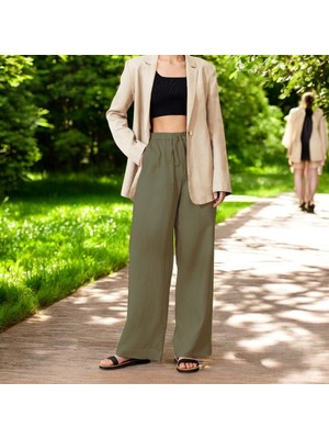 Beli Bağcıklı Yazlık Keten Pantolon