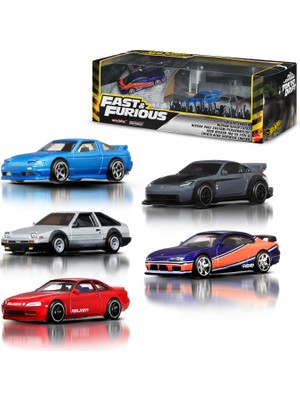 Hot Wheels Hızlı ve Öfkeli: Tokyo Yarışı Paketi, 5 Adet 1:64 Ölçekli Metal Araç Içerir JFL99
