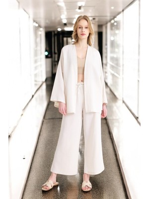 Yazlık Salaş Kimono Keten Takım