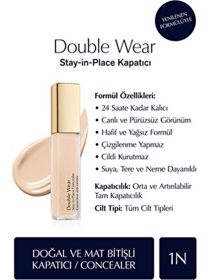 Estee Lauder Double Wear Stay In Place Kapatıcı 1N 24 Saat Kalıcılık ve Yağ Kontrolü