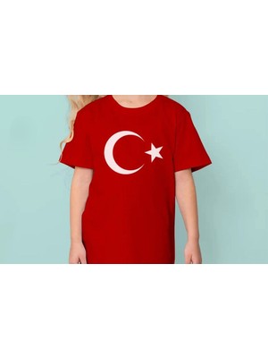 Ay-Yıldız Bayrak Baskılı T-Shirt