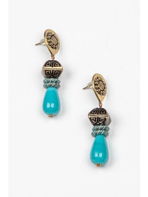 Doğal Taşlı Etnik Otantik Küpe