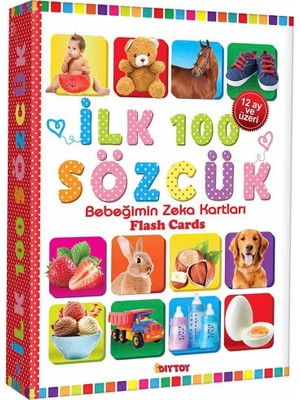 DIYTOY Zeka Kartları İlk 100 Sözcük Eğlenceli Öğretici Oyun 3 Yaş ve Üzeri Çocuklar İçin