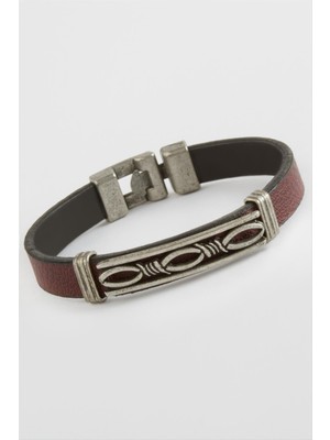 Ds-Derin Sonsuzluk Kaliteli Suni Deri Bileklik-Bordo