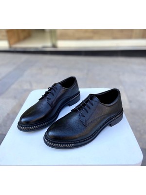 Gloriys Ayakkabı & Çanta Gloriys Kadın Oxford Ayakkabı Siyah Suni Deri Taban Tipi Kaydırmaz 0168