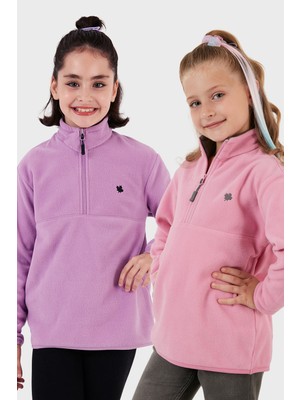 Lela Yumuşak Dokulu Fermuarlı Dik Yaka Şardonlu 2'li Paket Polar Çocuk Polar 5905002S2