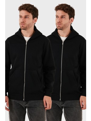 Buratti Regular Fit Kapüşonlu Kışlık 2'li Paket Sweat Erkek Sweat 5905340S2