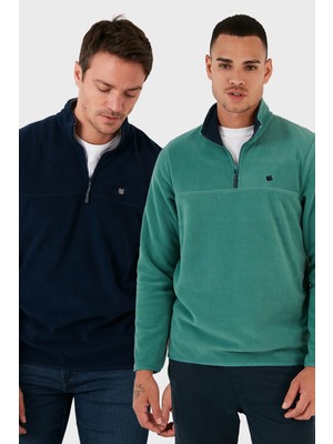 Buratti Slim Fit Anti-Pilling Tüylenme Yapmayan Bato Yaka Şardonlu 2'li Paket Polar Erkek POLAR 5906001S2