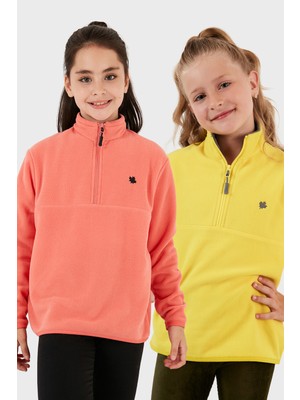 Lela Yumuşak Dokulu Fermuarlı Dik Yaka Şardonlu 2'li Paket Polar Çocuk Polar 5905002S2