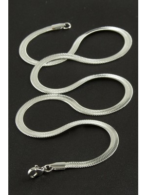 Ds-Derin Italyan Zincir Çelik Kolye 45 Cm-Gümüş Rengi