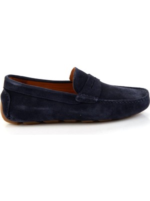 Lacivert Leather Erkek Loafer Ayakkabı E01502202102